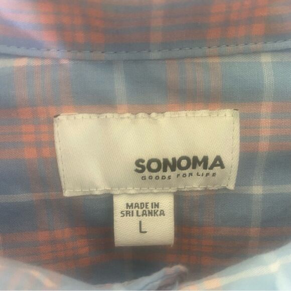 Sonoma Plaid Button Down Shirt Sz L - Picture 8 of 9